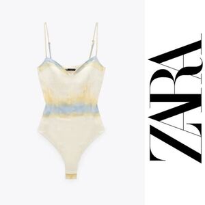 Zara Tie Dye Satin Effect Bodysuit